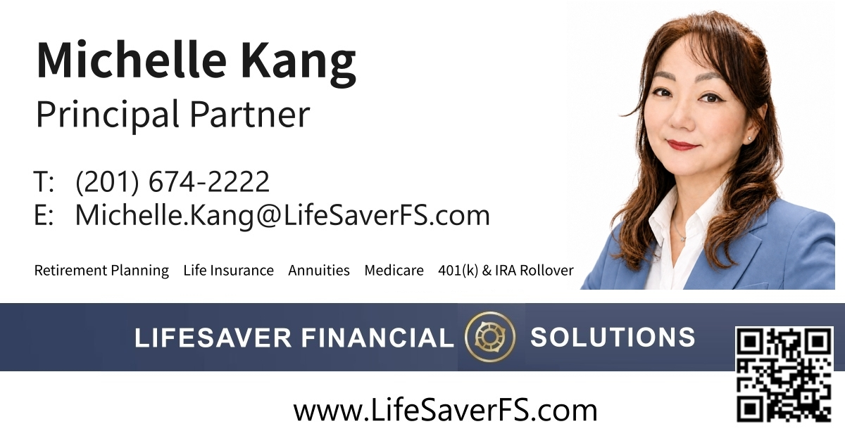 Michelle Kang's digital business card for LifeSaver Financial Solutions